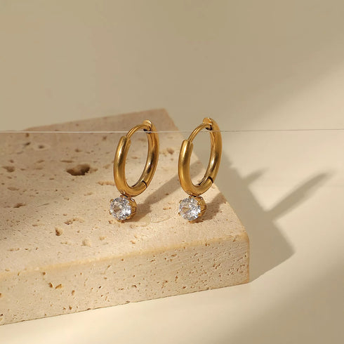 Svart Hoops med Cubic Zircon